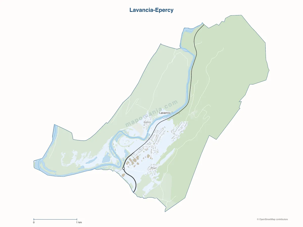Carte de Lavancia-Epercy à personnaliser