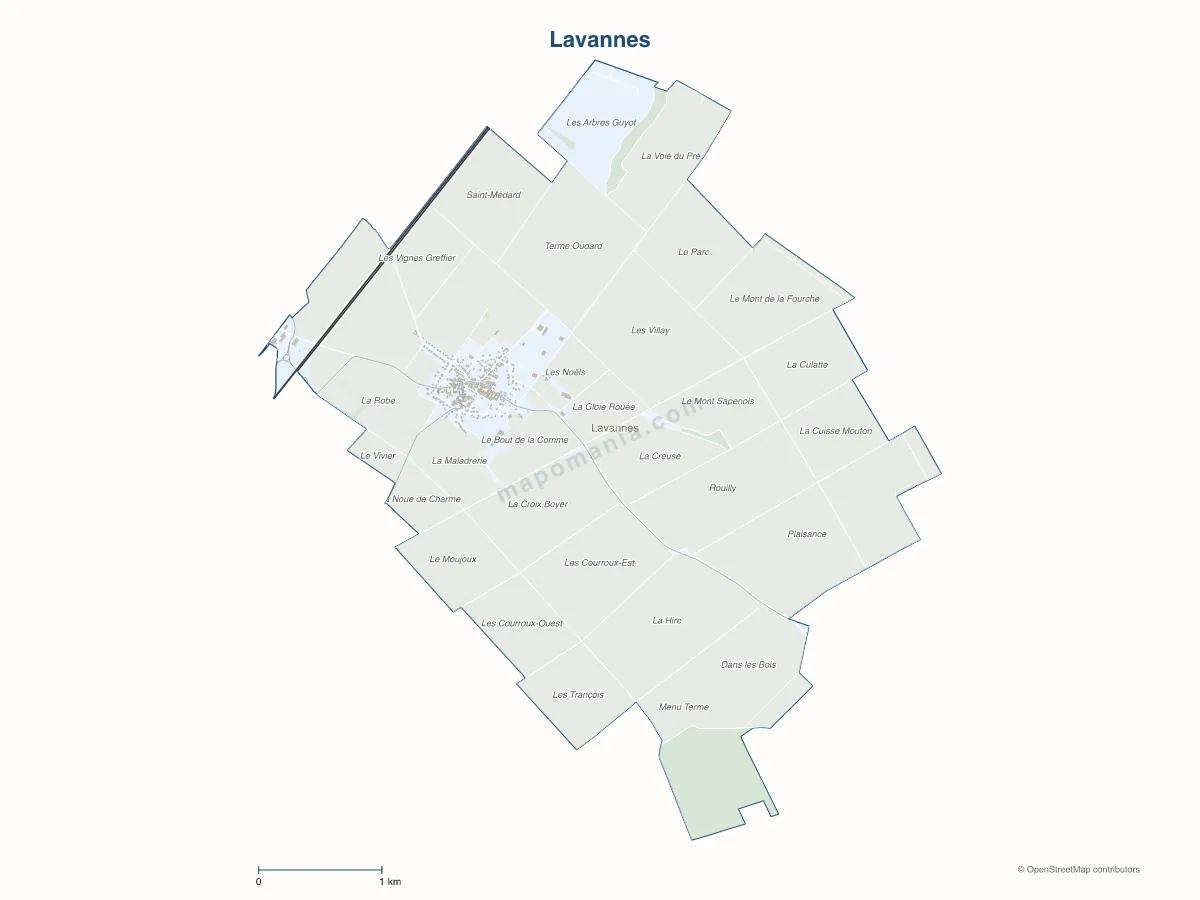 Carte de Lavannes à personnaliser