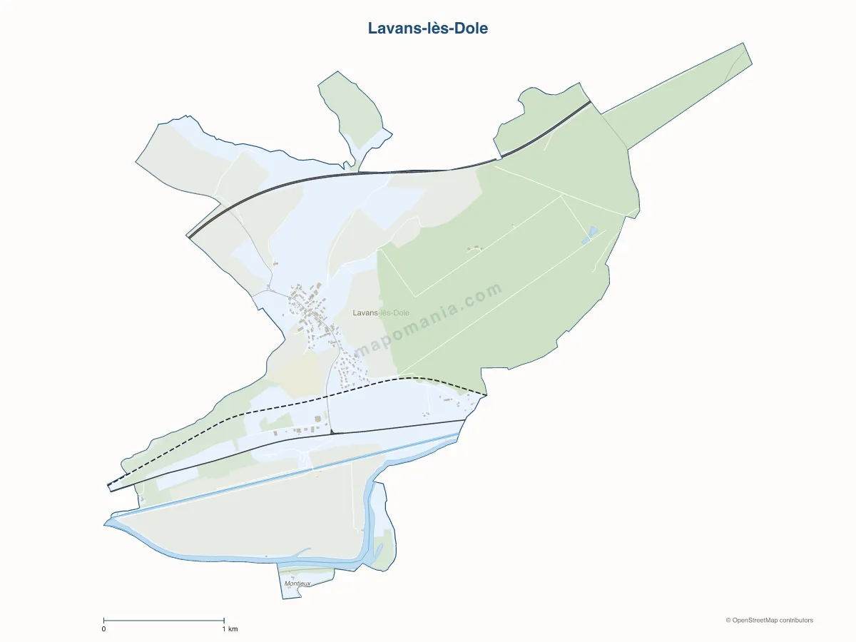 Carte de Lavans-lès-Dole à personnaliser