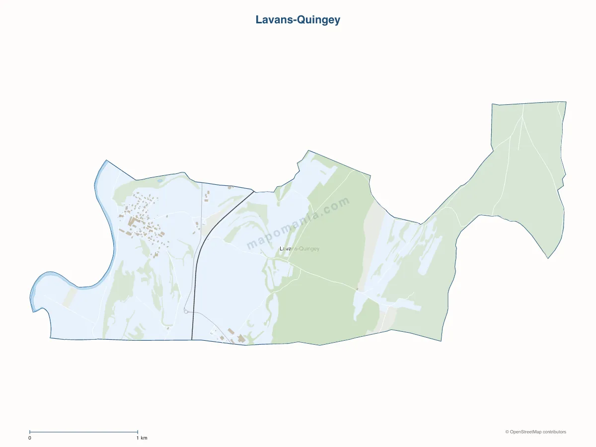 Carte de Lavans-Quingey à personnaliser