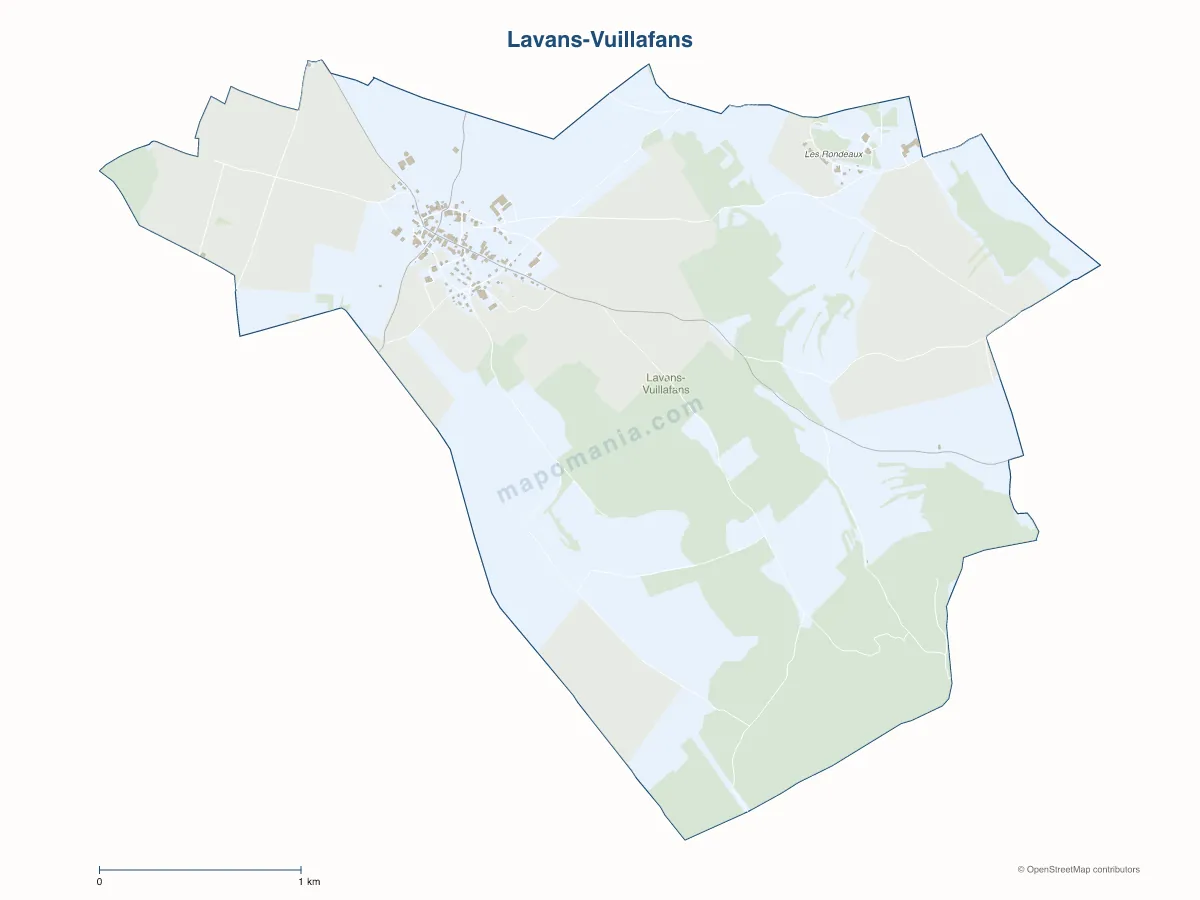 Carte de Lavans-Vuillafans à personnaliser