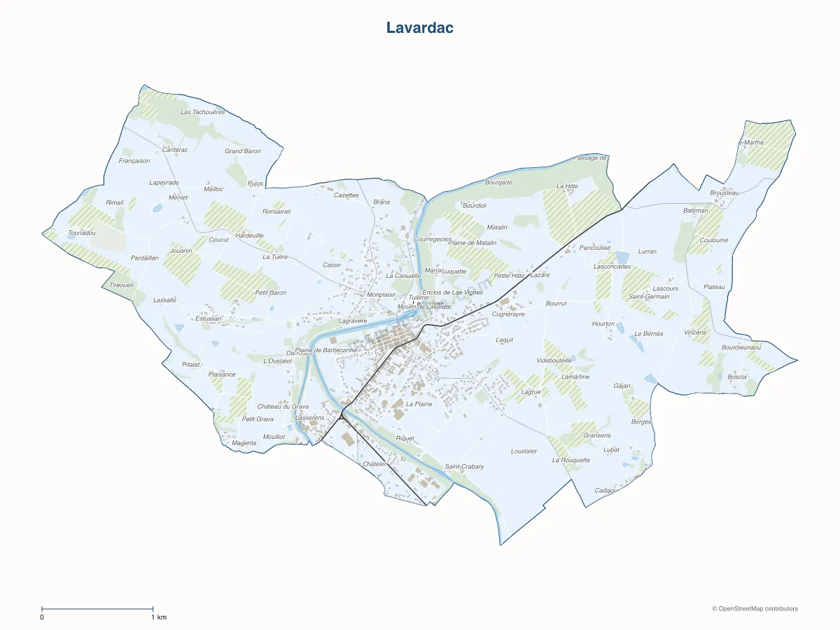 Carte de Lavardac à personnaliser