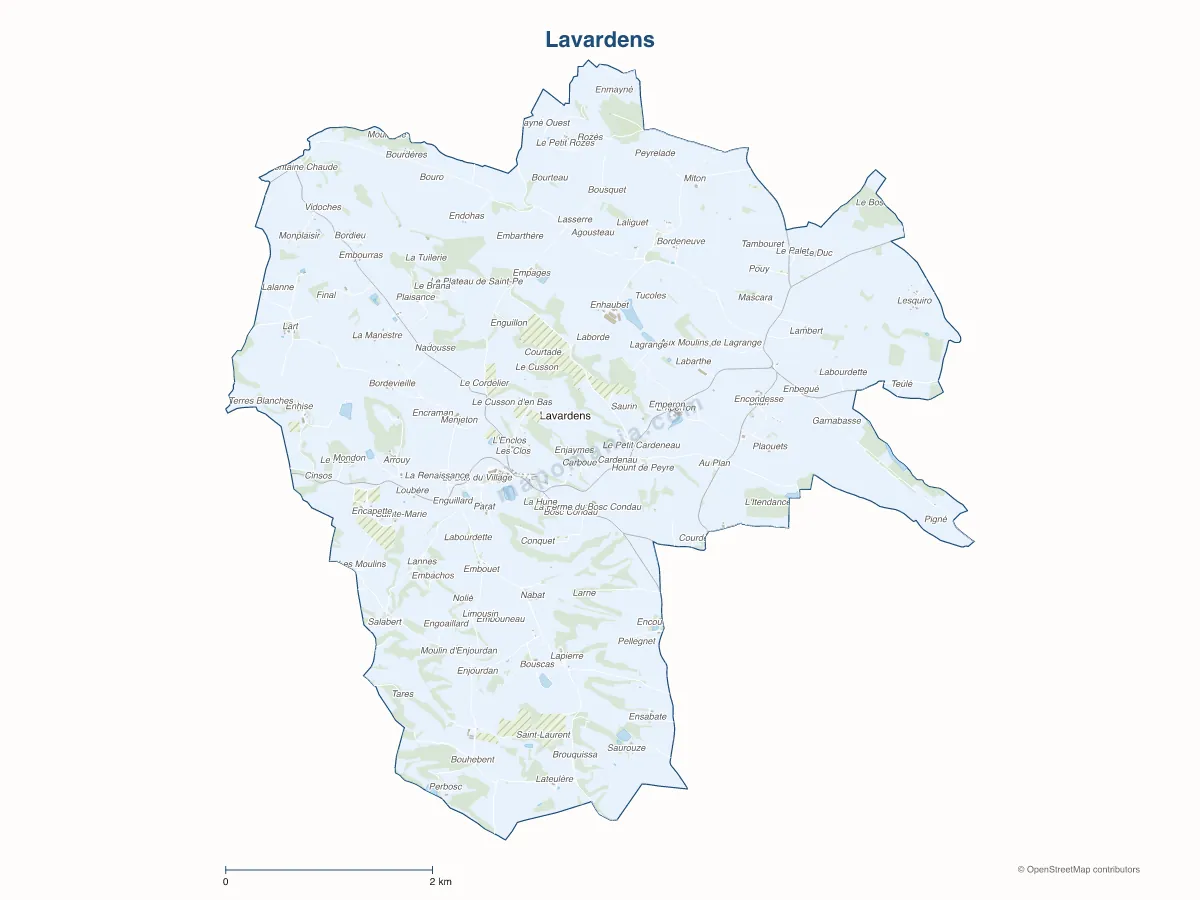 Carte de Lavardens à personnaliser
