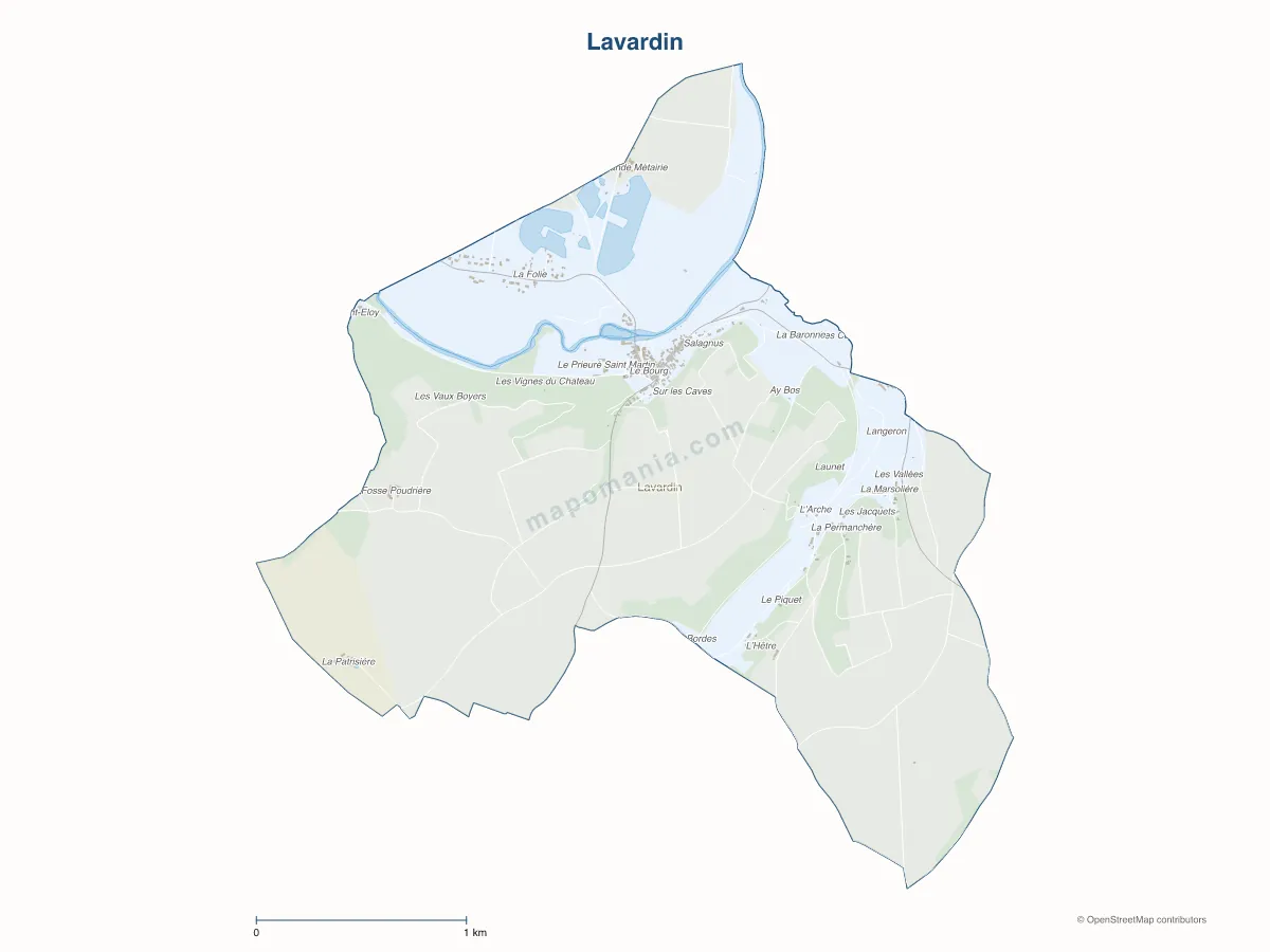 Carte de Lavardin à personnaliser