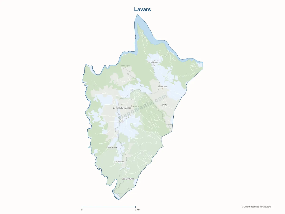 Carte de Lavars à personnaliser