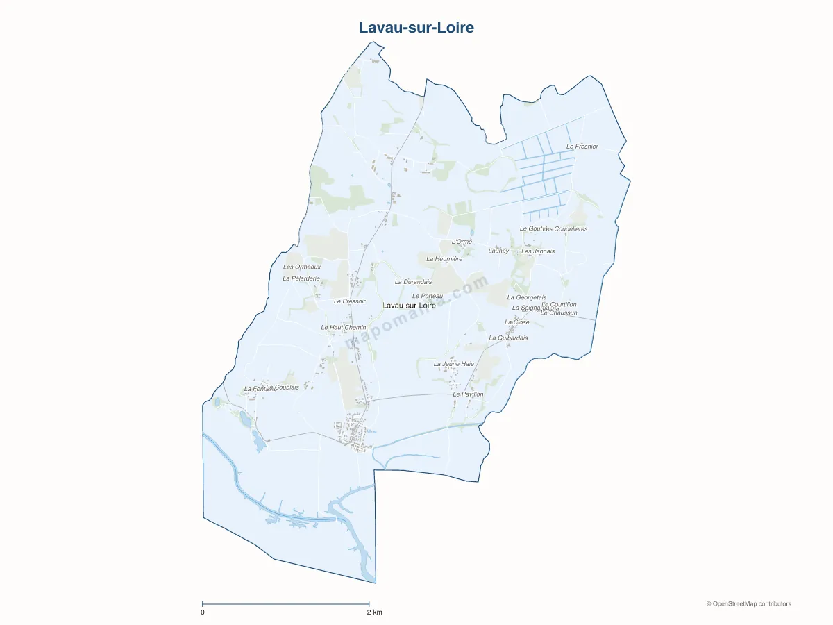 Carte de Lavau-sur-Loire à personnaliser