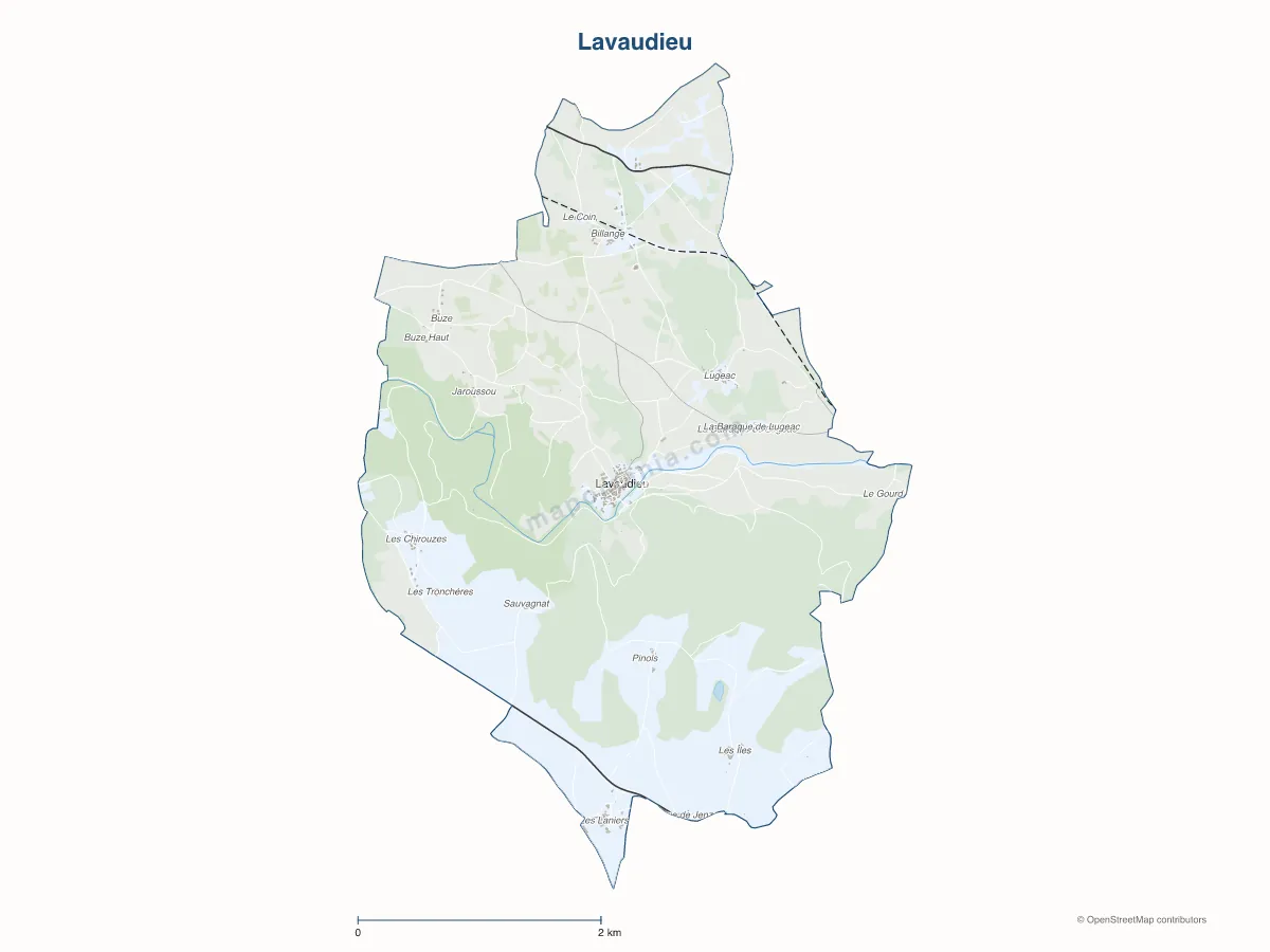 Carte de Lavaudieu à personnaliser
