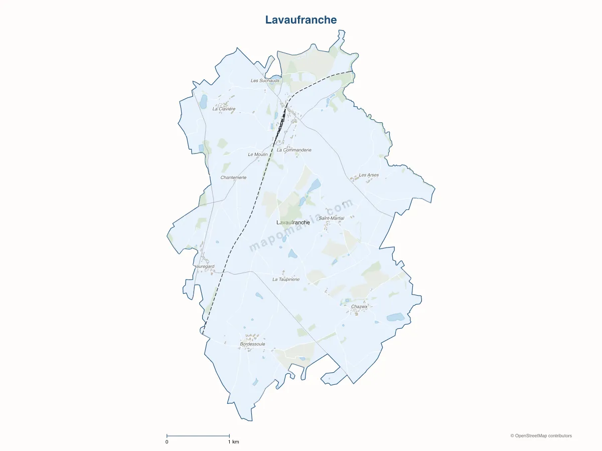 Carte de Lavaufranche à personnaliser