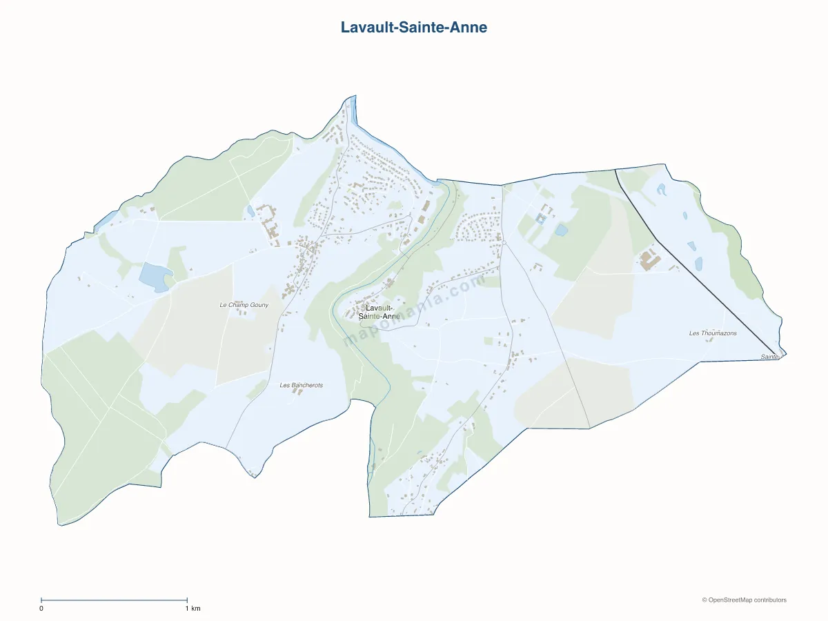 Carte de Lavault-Sainte-Anne à personnaliser