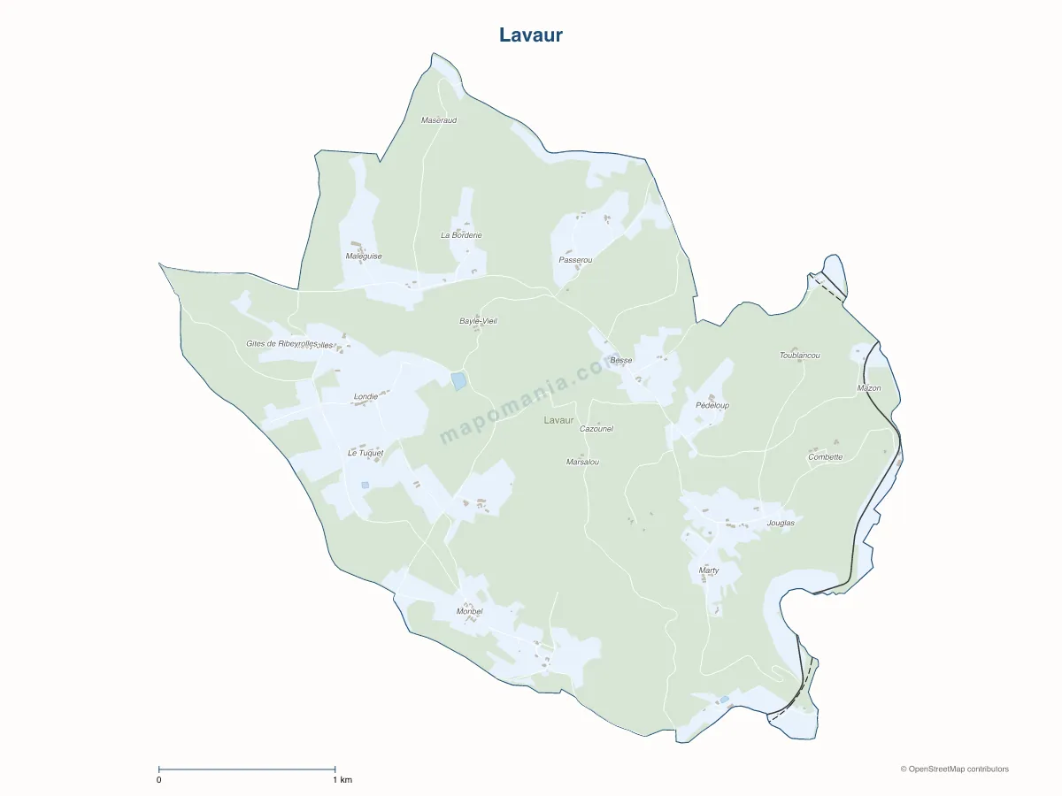 Carte de Lavaur à personnaliser
