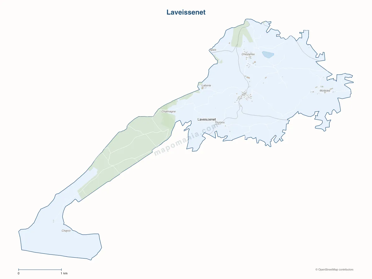 Carte de Laveissenet à personnaliser