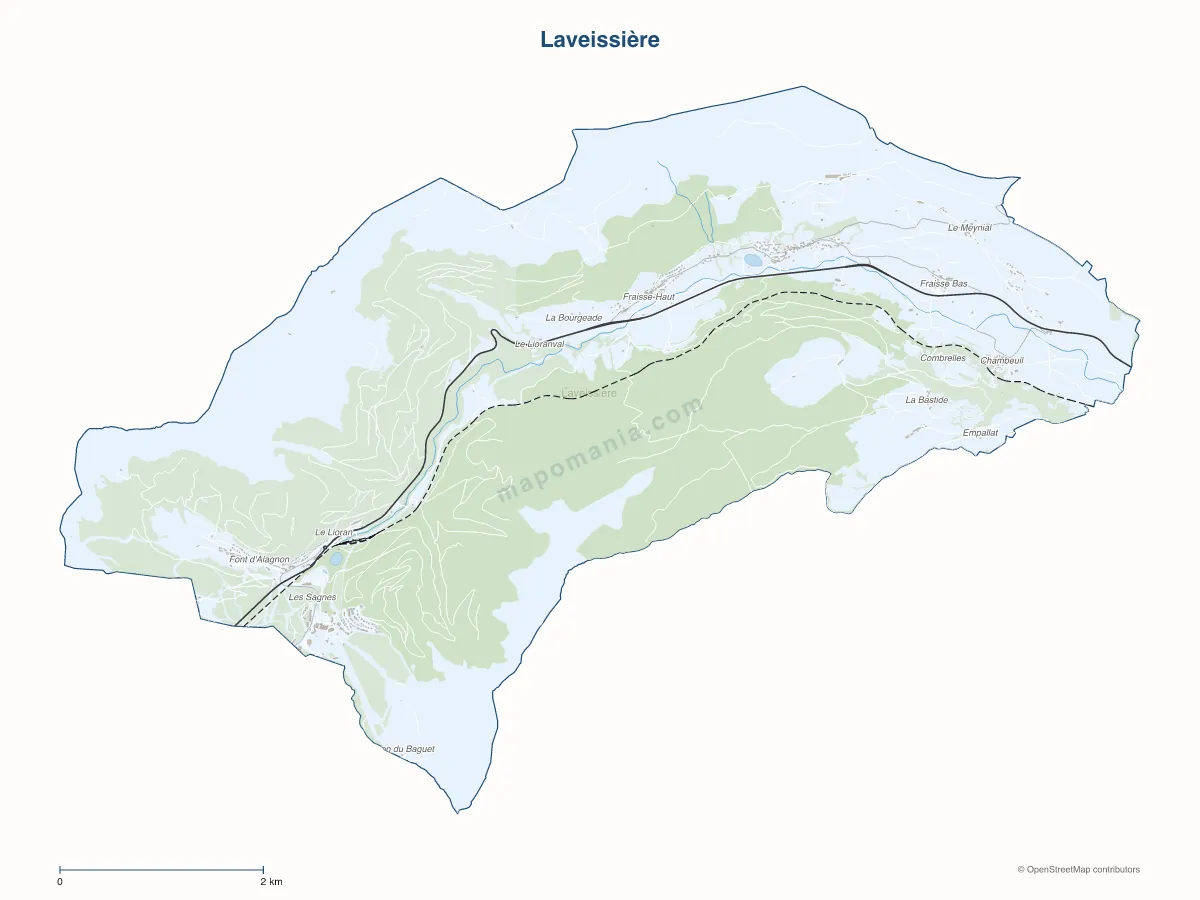 Carte de Laveissière à personnaliser