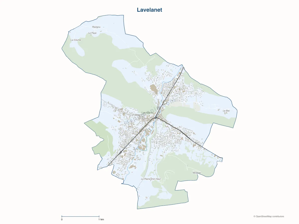 Carte de Lavelanet à personnaliser