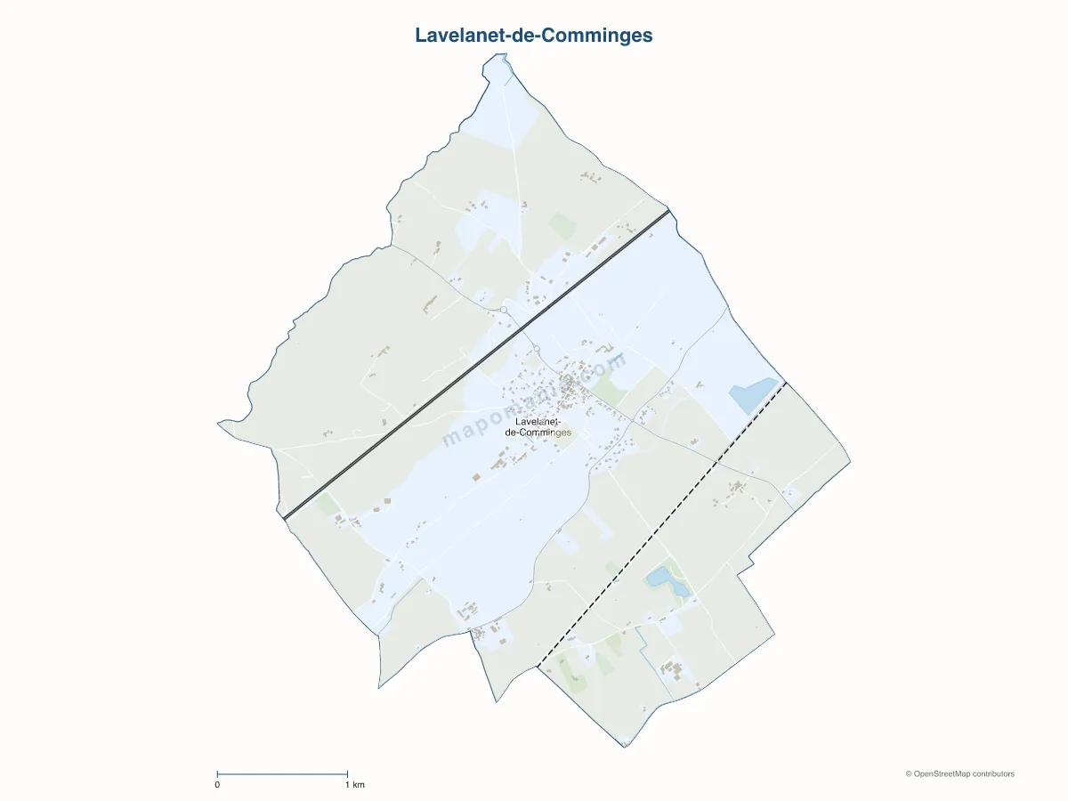 Carte de Lavelanet-de-Comminges à personnaliser