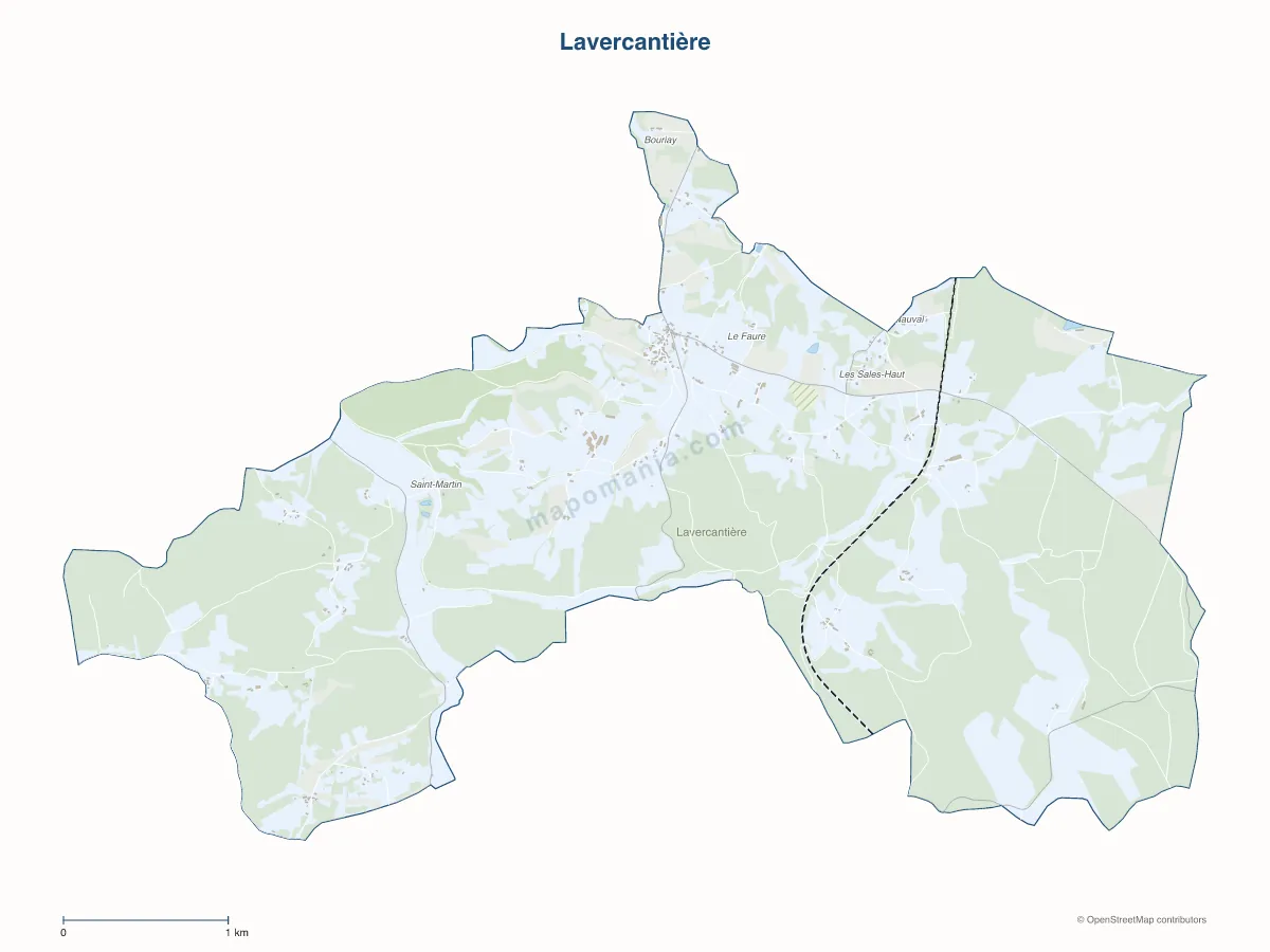 Carte de Lavercantière à personnaliser