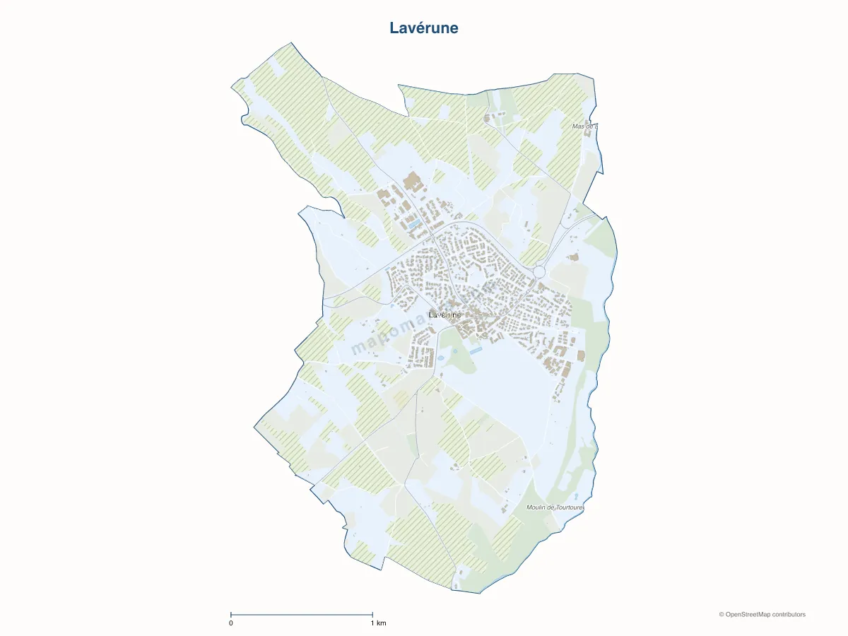Carte de Lavérune à personnaliser