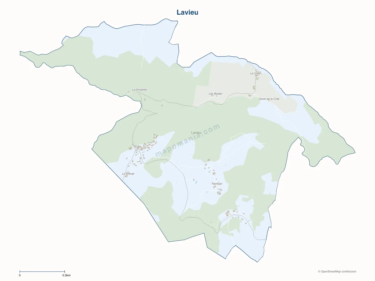 Carte de Lavieu à personnaliser