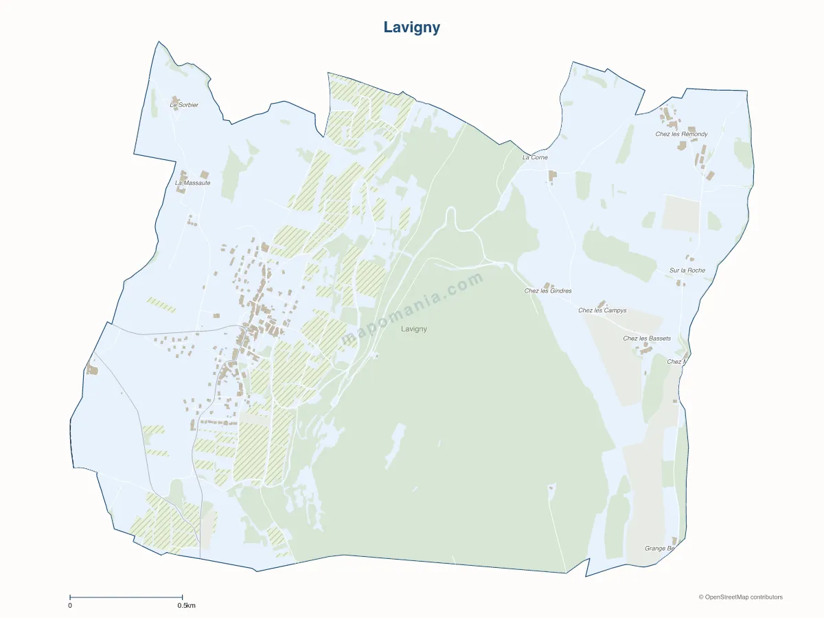 Carte de Lavigny à personnaliser