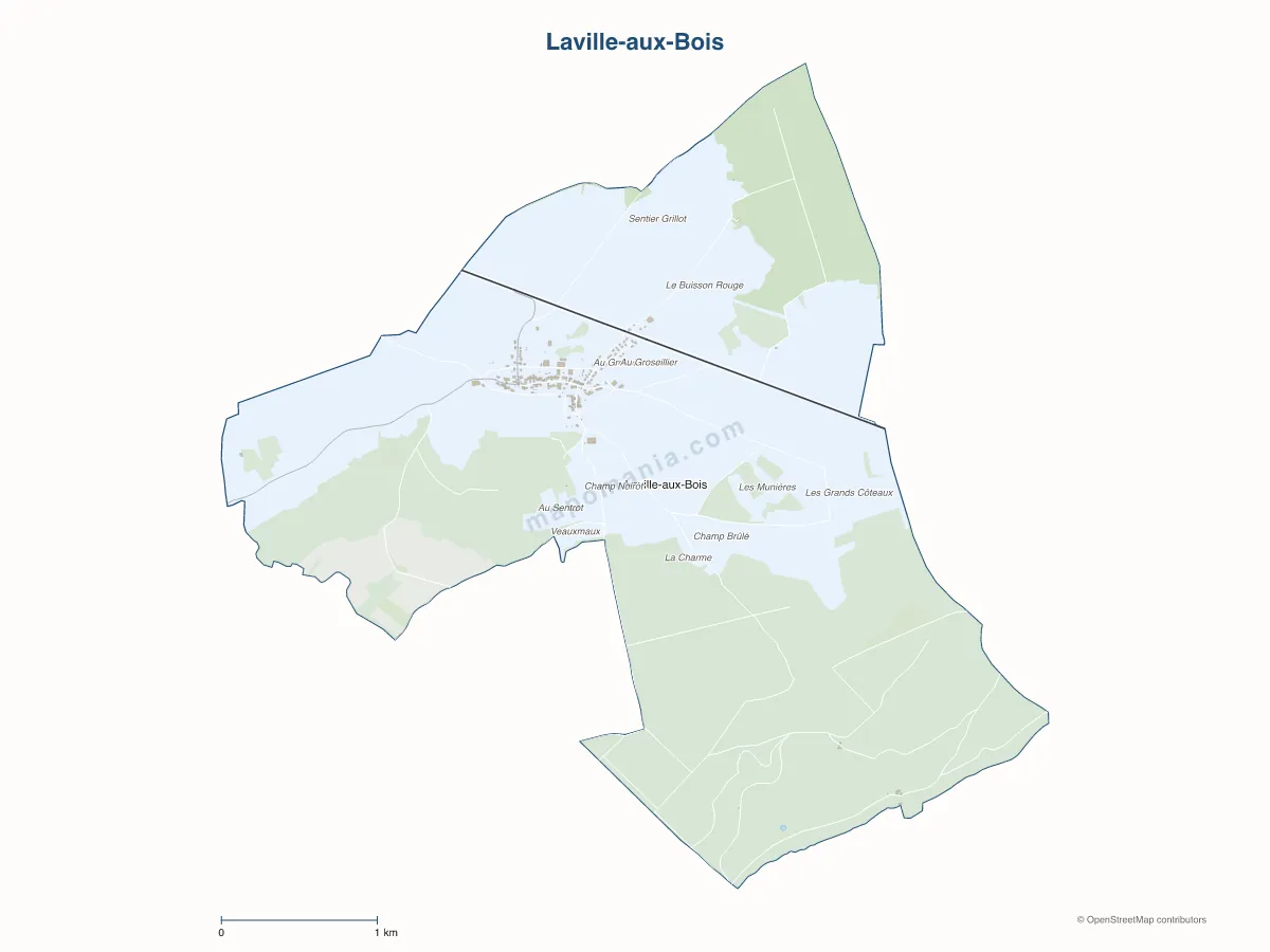 Carte de Laville-aux-Bois à personnaliser