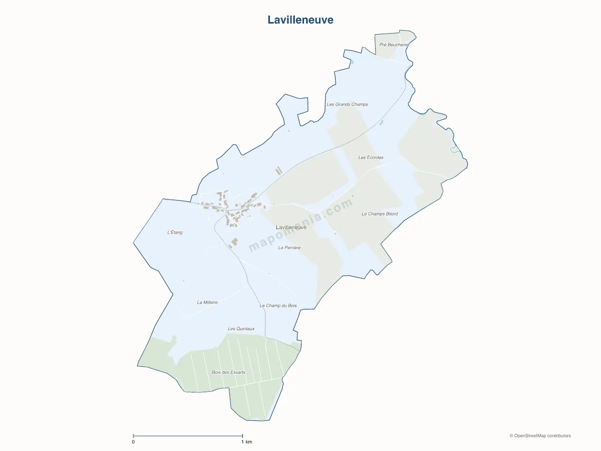 Carte de Lavilleneuve à personnaliser