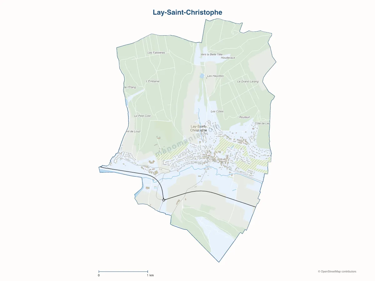 Carte de Lay-Saint-Christophe à personnaliser