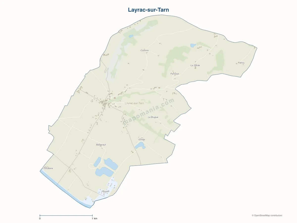 Carte de Layrac-sur-Tarn à personnaliser