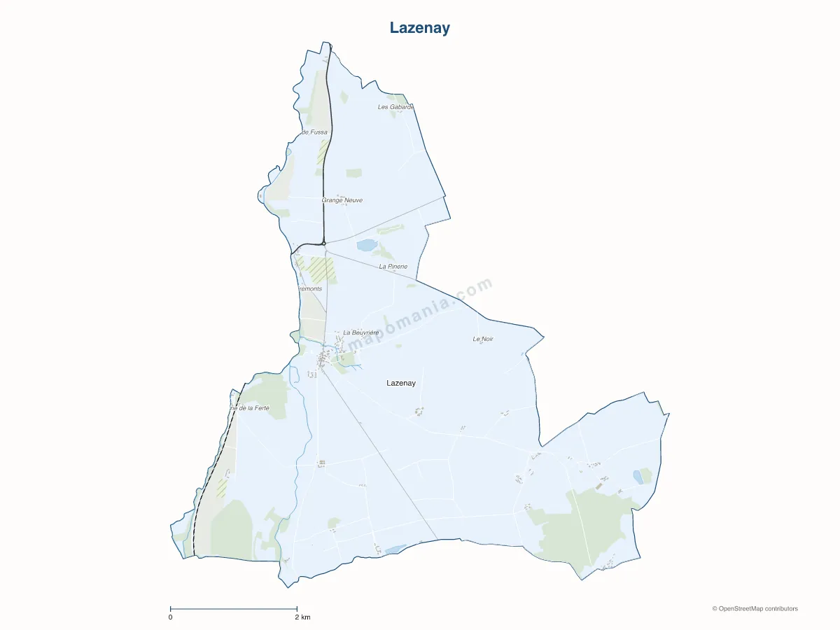 Carte de Lazenay à personnaliser
