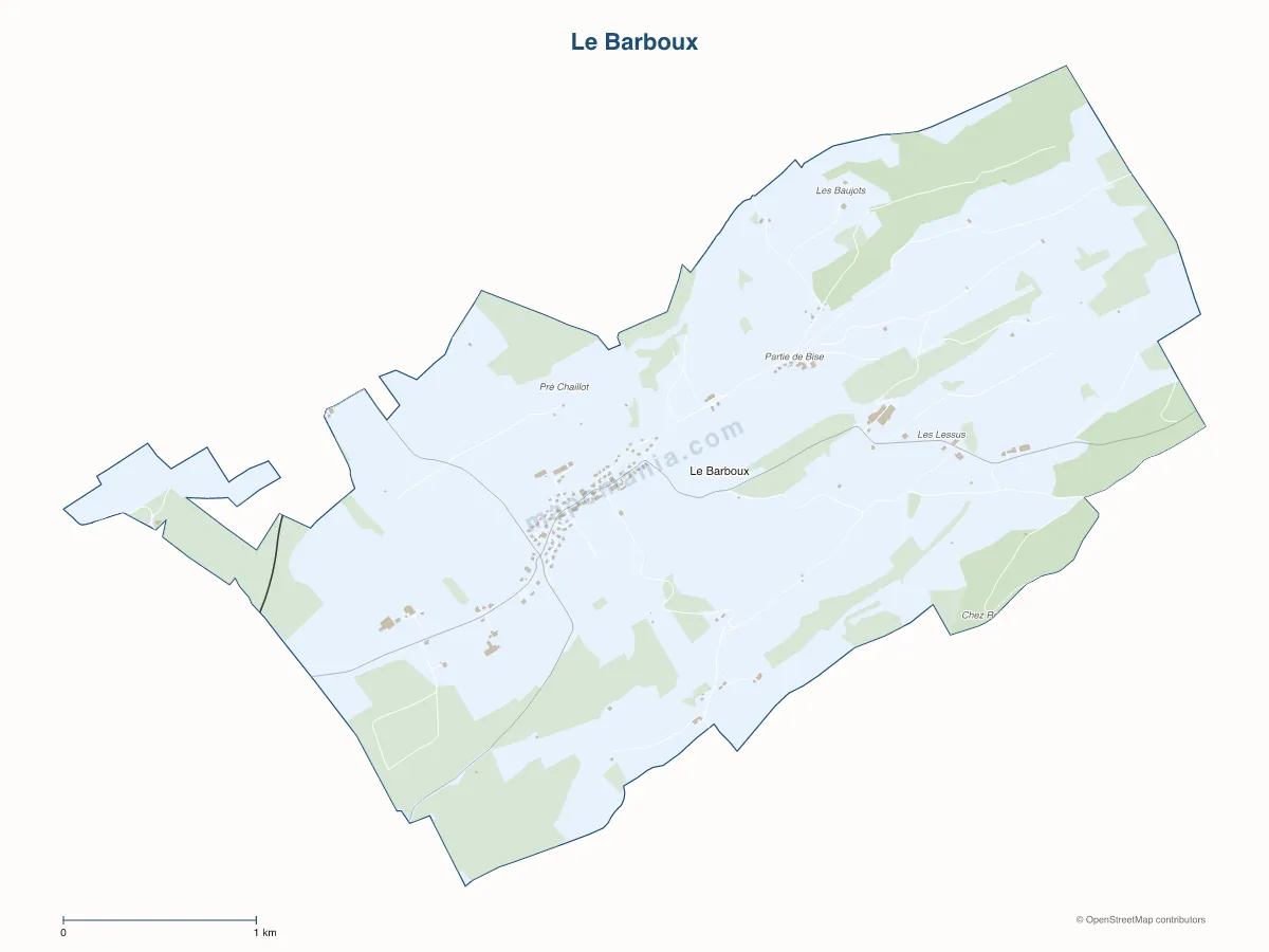 Carte de Le Barboux à personnaliser