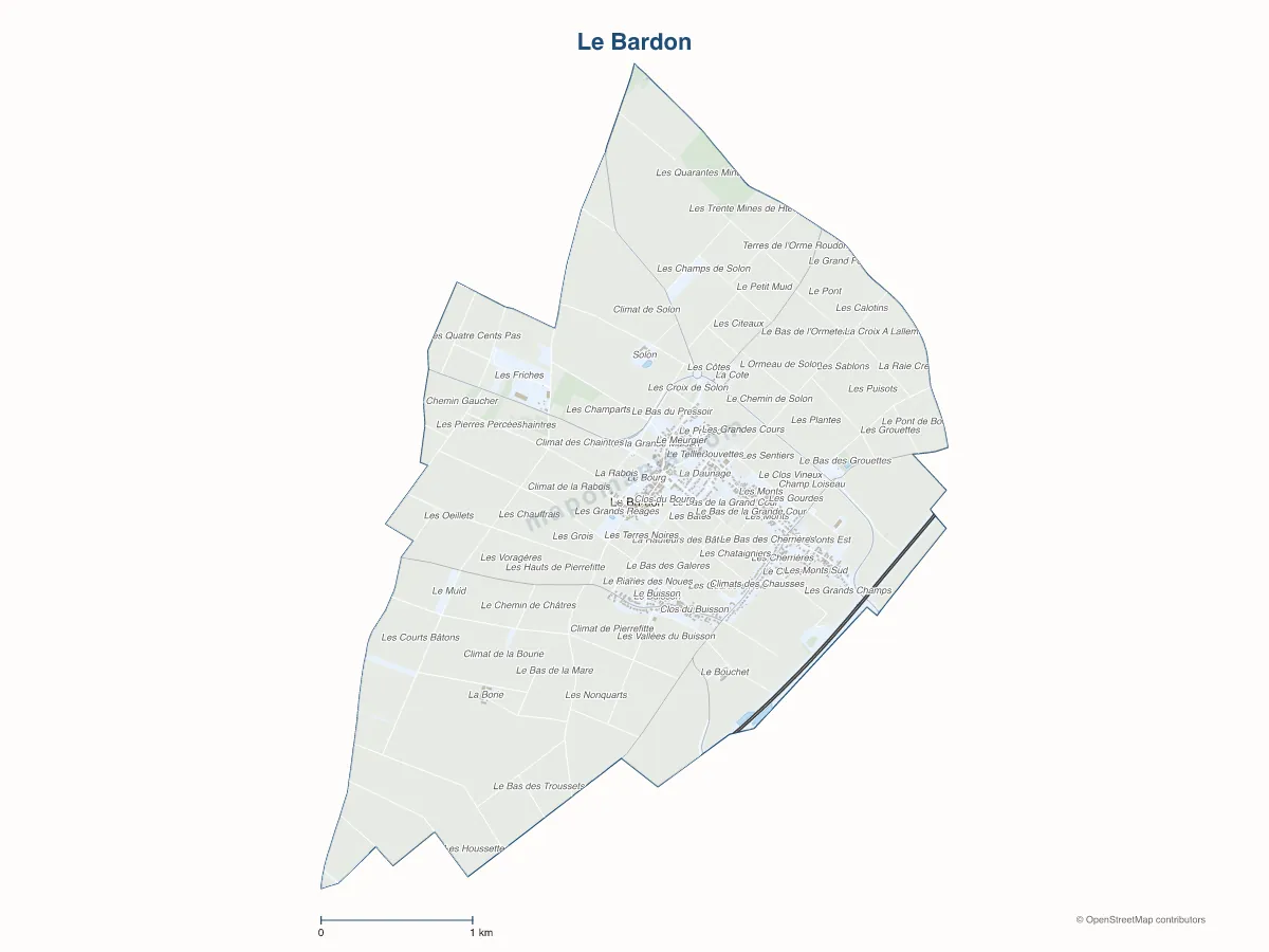 Carte de Le Bardon à personnaliser