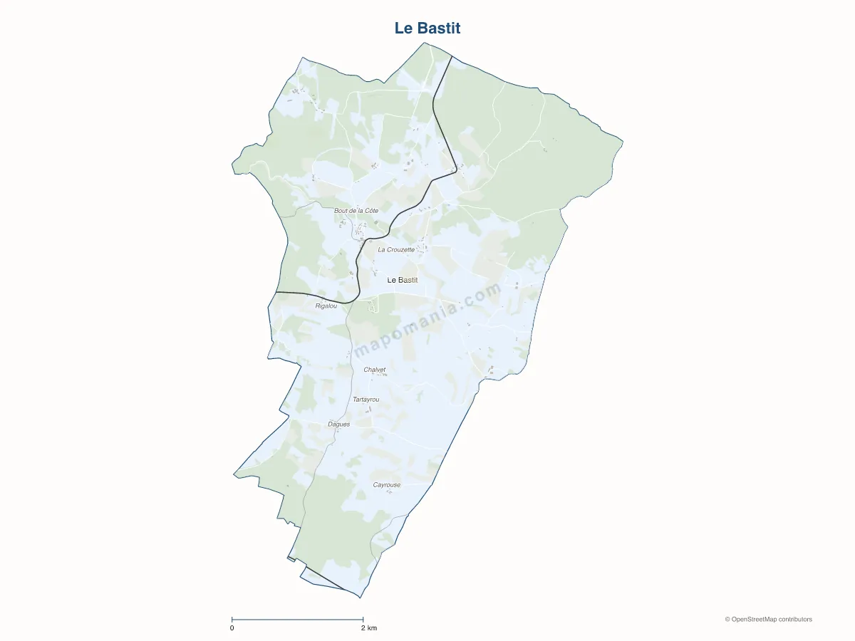 Carte de Le Bastit à personnaliser