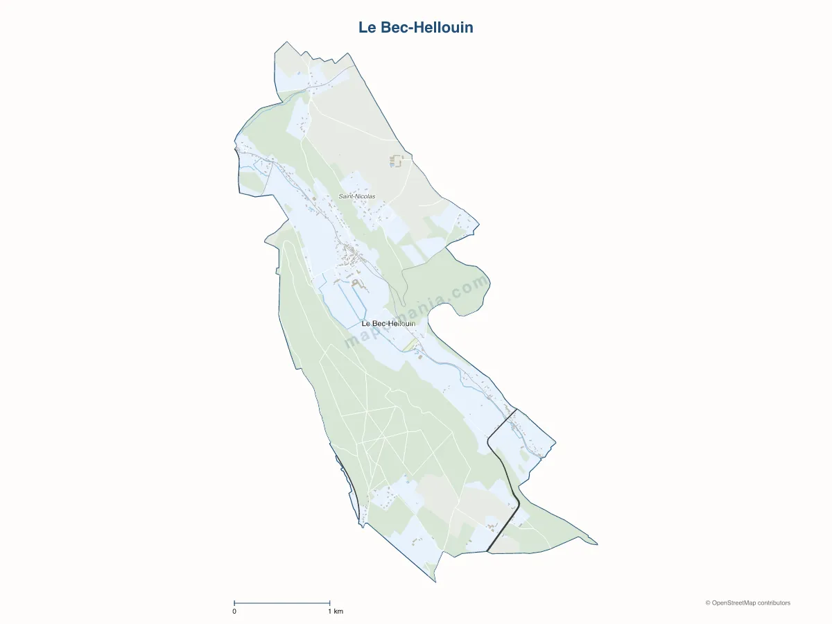 Carte de Le Bec-Hellouin à personnaliser