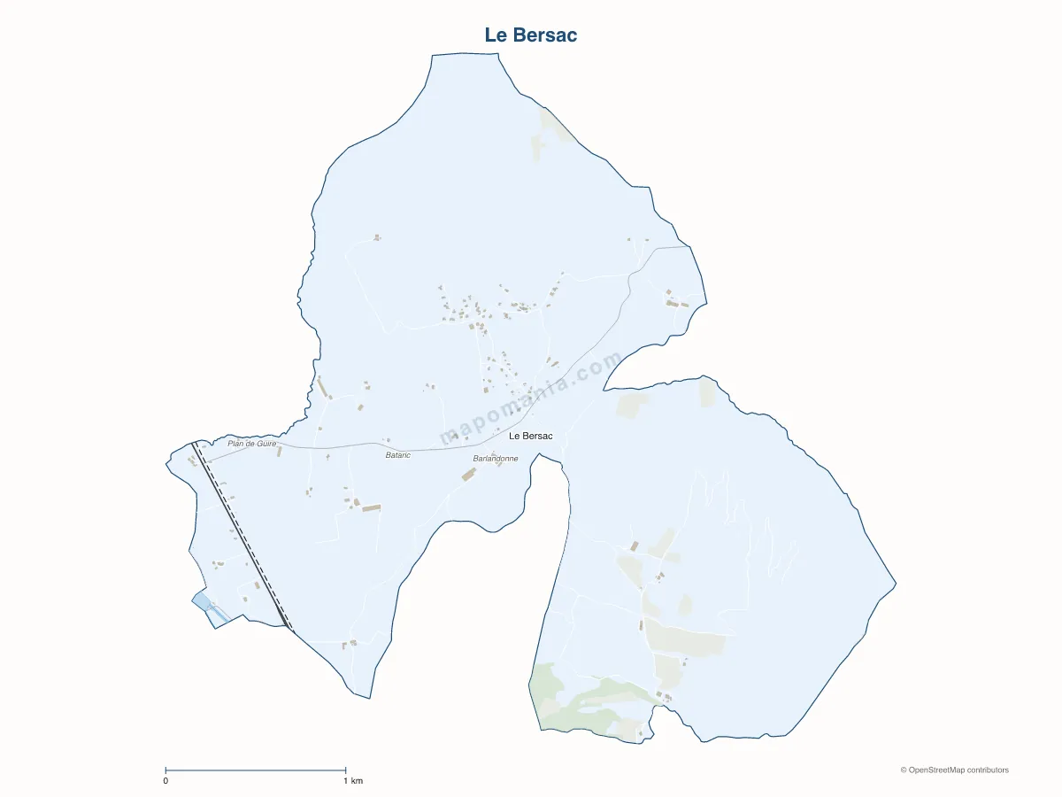 Carte de Le Bersac à personnaliser
