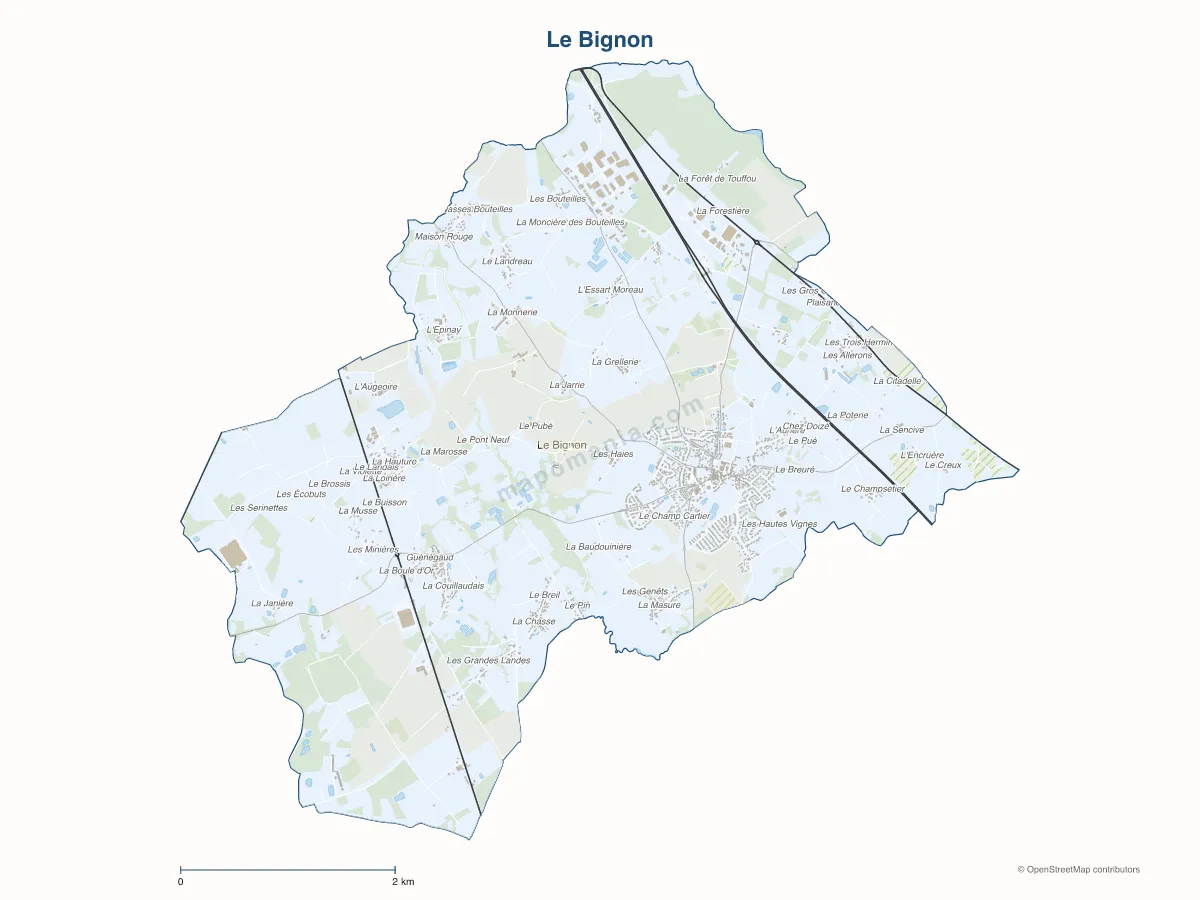 Carte de Le Bignon à personnaliser