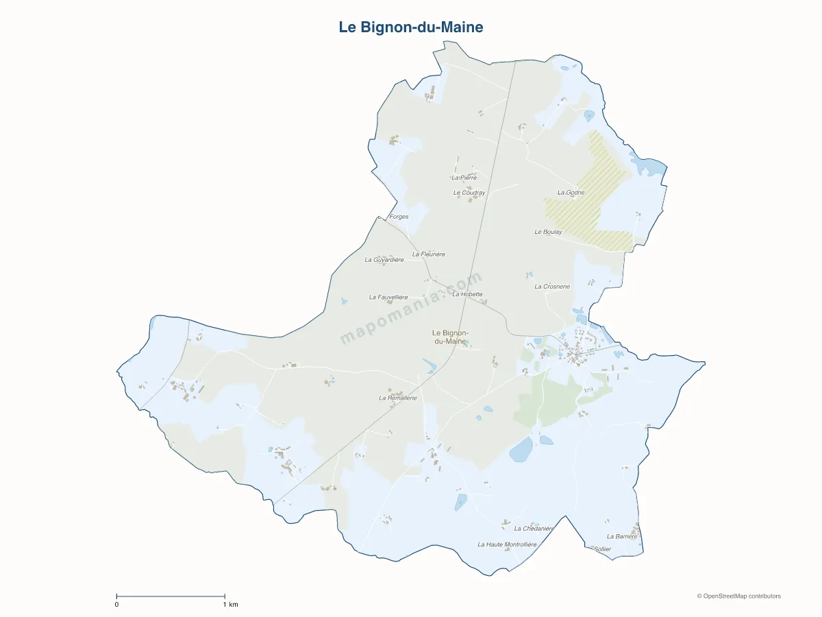 Carte de Le Bignon-du-Maine à personnaliser