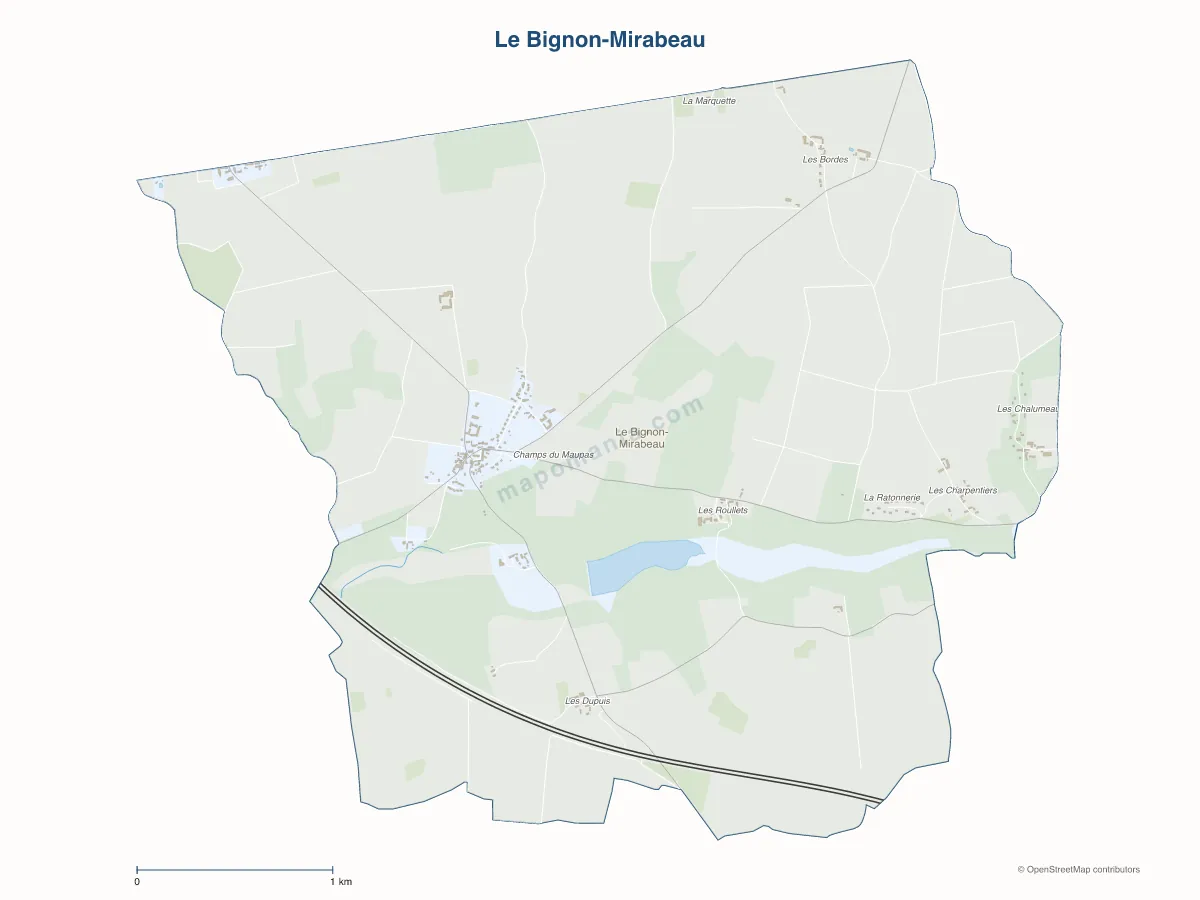 Carte de Le Bignon-Mirabeau à personnaliser