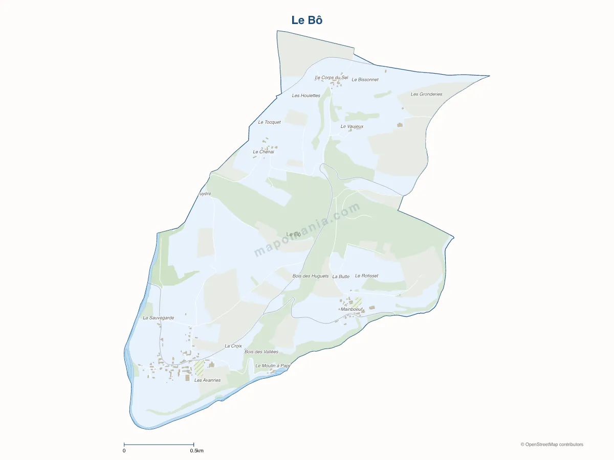 Carte de Le Bô à personnaliser