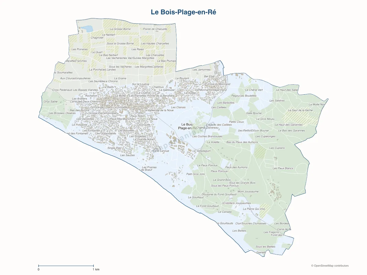 Carte de Le Bois-Plage-en-Ré à personnaliser