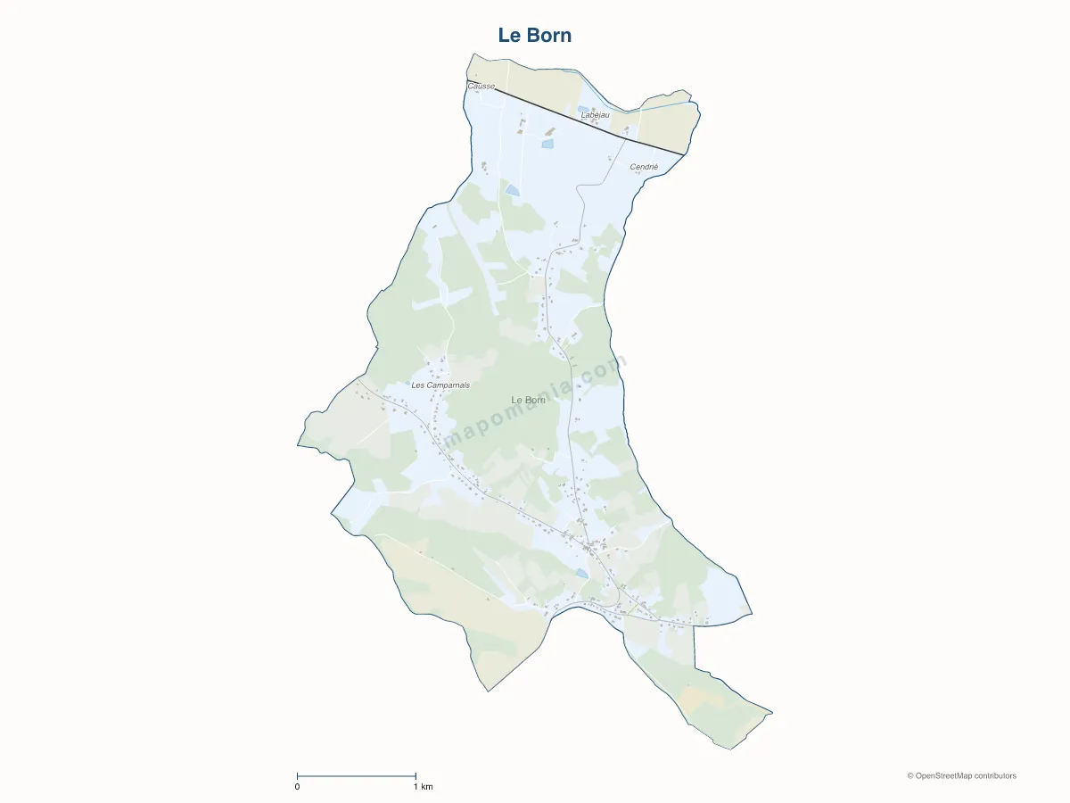 Carte de Le Born à personnaliser
