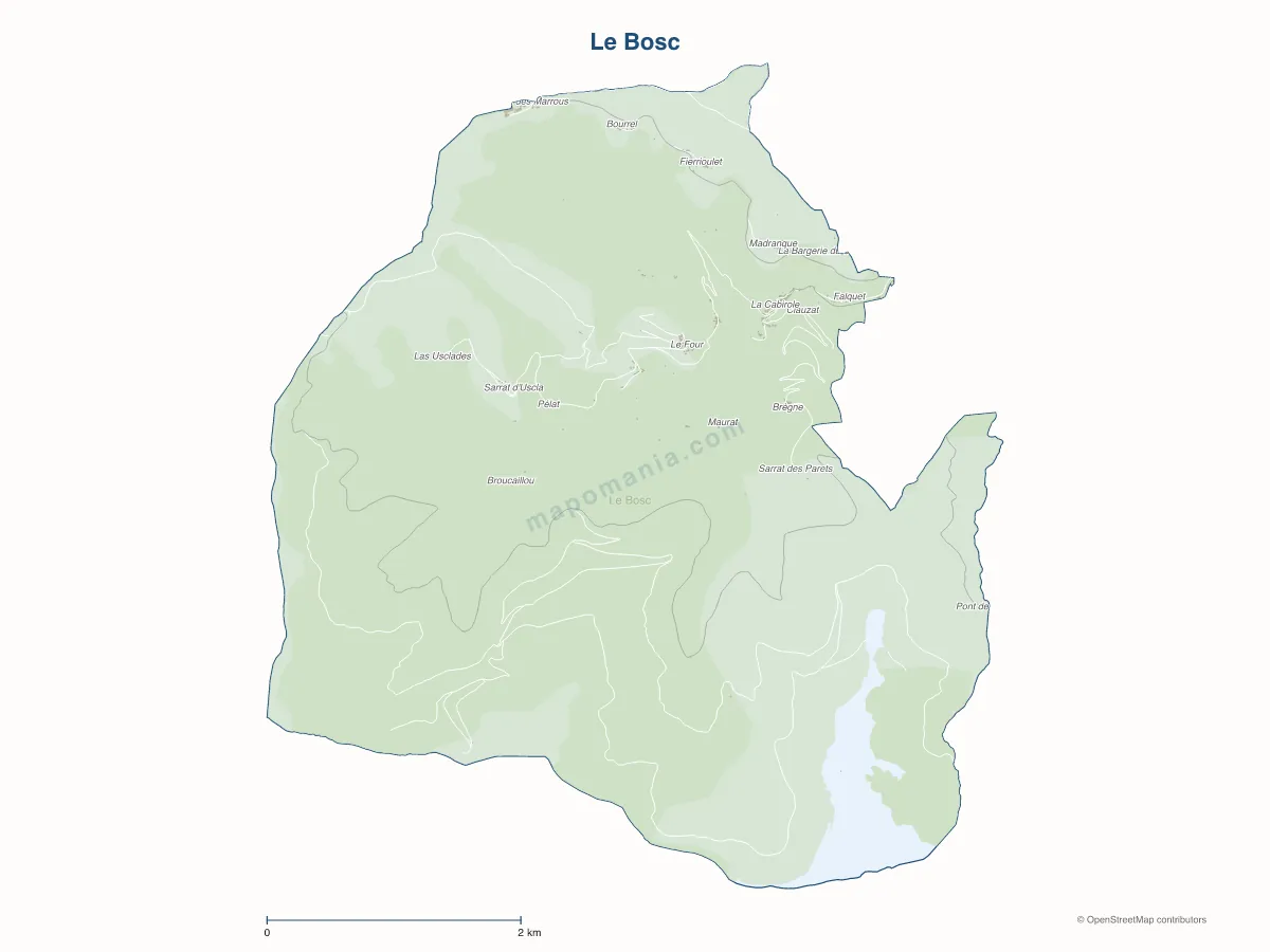 Carte de Le Bosc à personnaliser