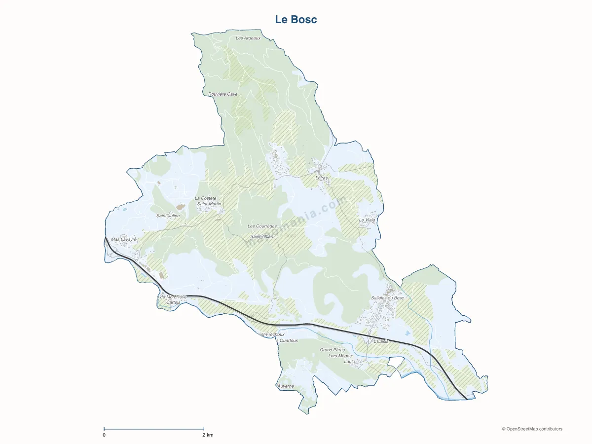 Carte de Le Bosc à personnaliser