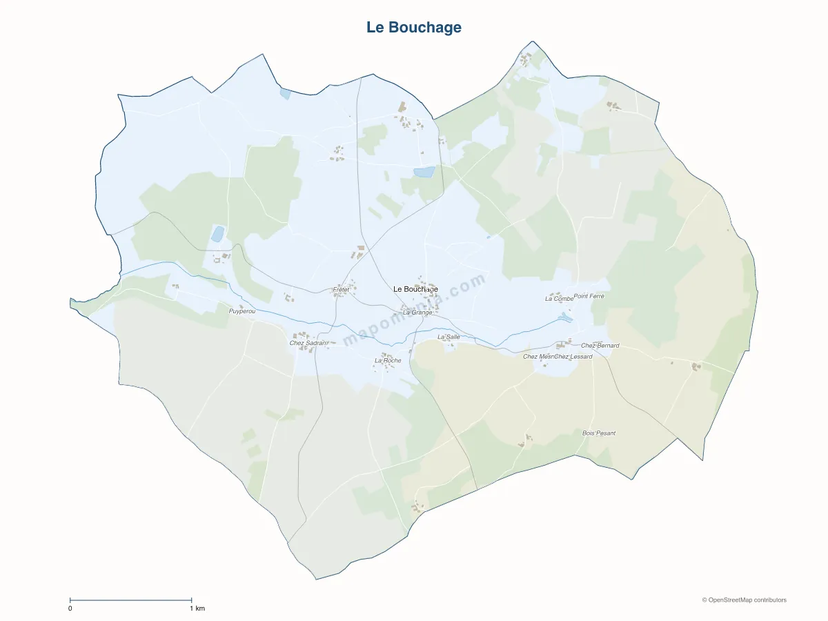 Carte de Le Bouchage à personnaliser
