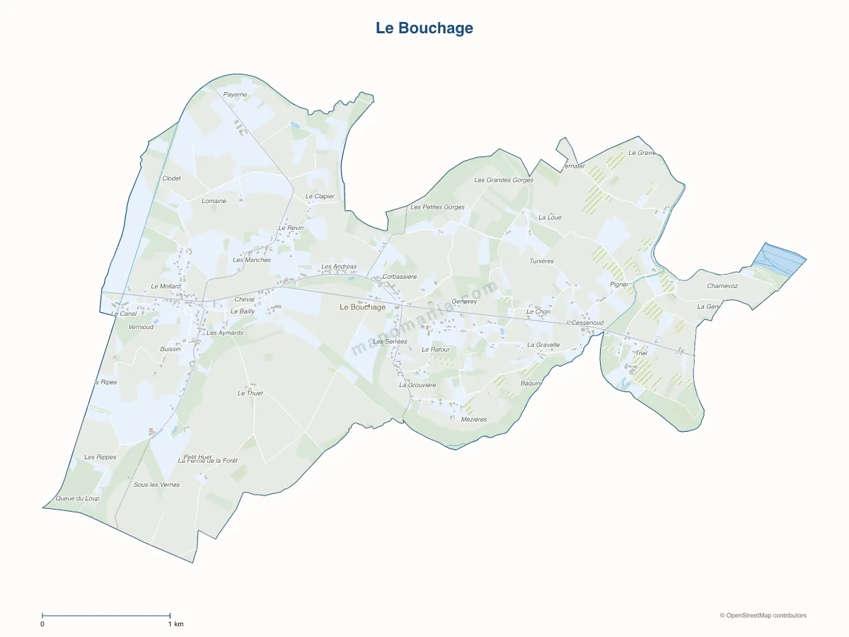 Carte de Le Bouchage à personnaliser