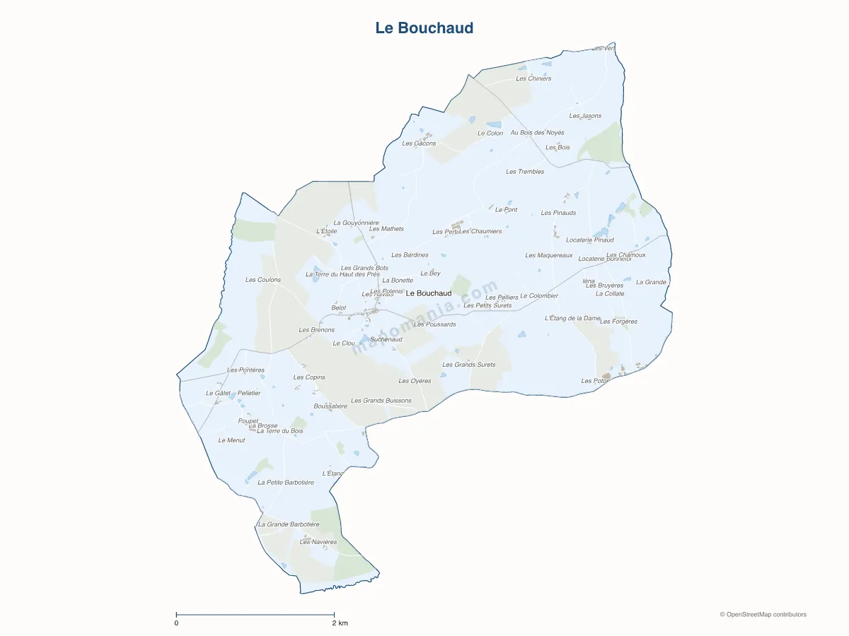Carte de Le Bouchaud à personnaliser