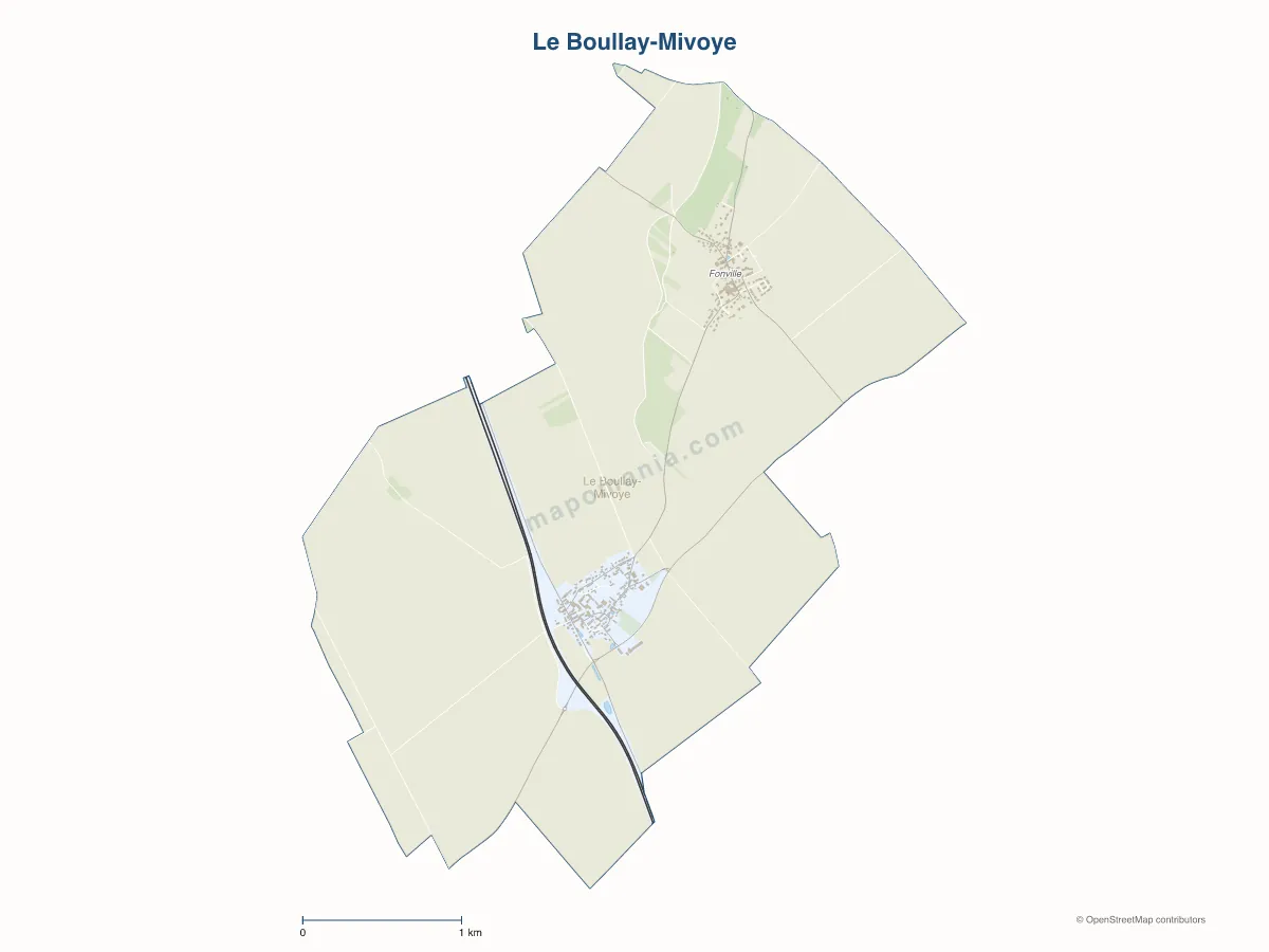 Carte de Le Boullay-Mivoye à personnaliser
