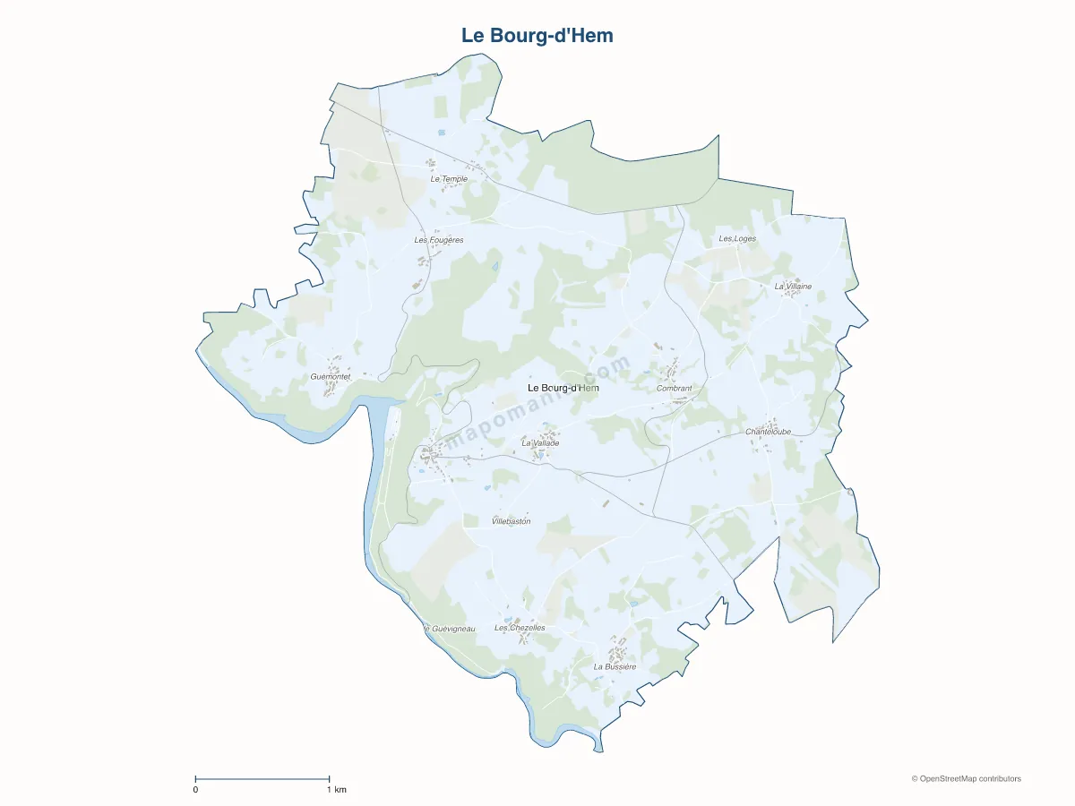 Carte de Le Bourg-d'Hem à personnaliser