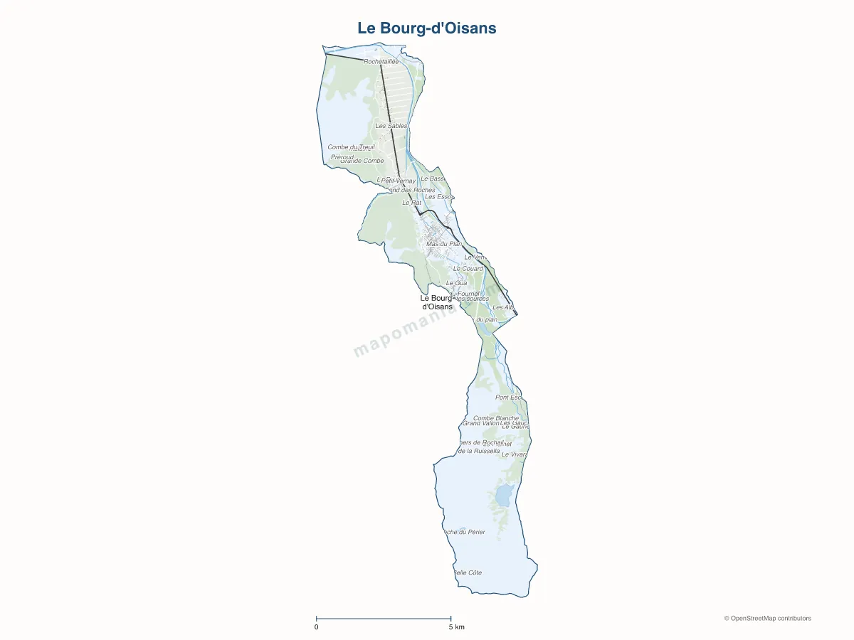 Carte de Le Bourg-d'Oisans à personnaliser