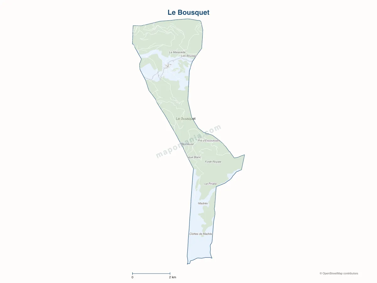 Carte de Le Bousquet à personnaliser