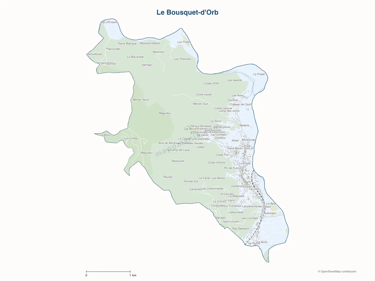 Carte de Le Bousquet-d'Orb à personnaliser