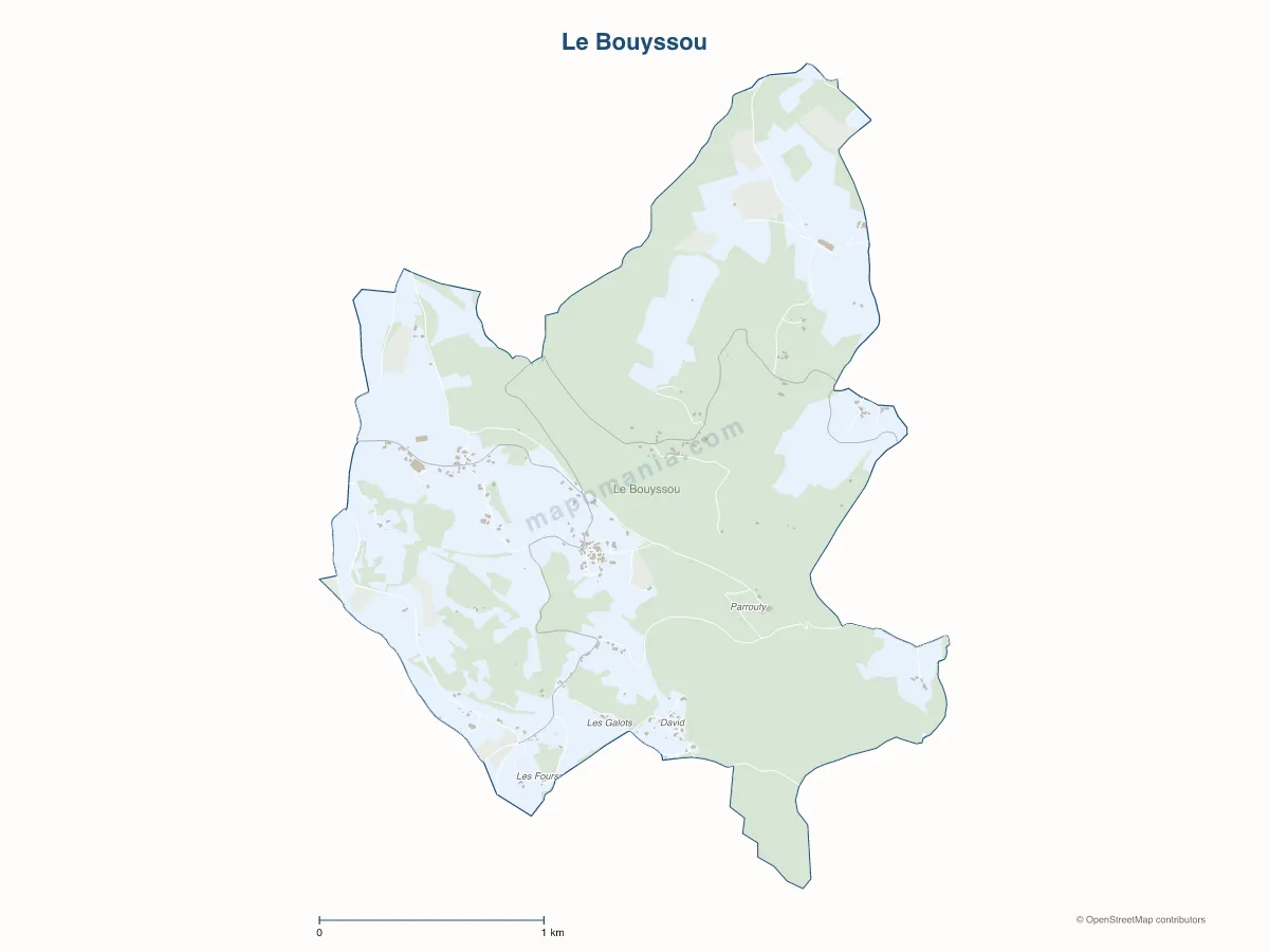 Carte de Le Bouyssou à personnaliser