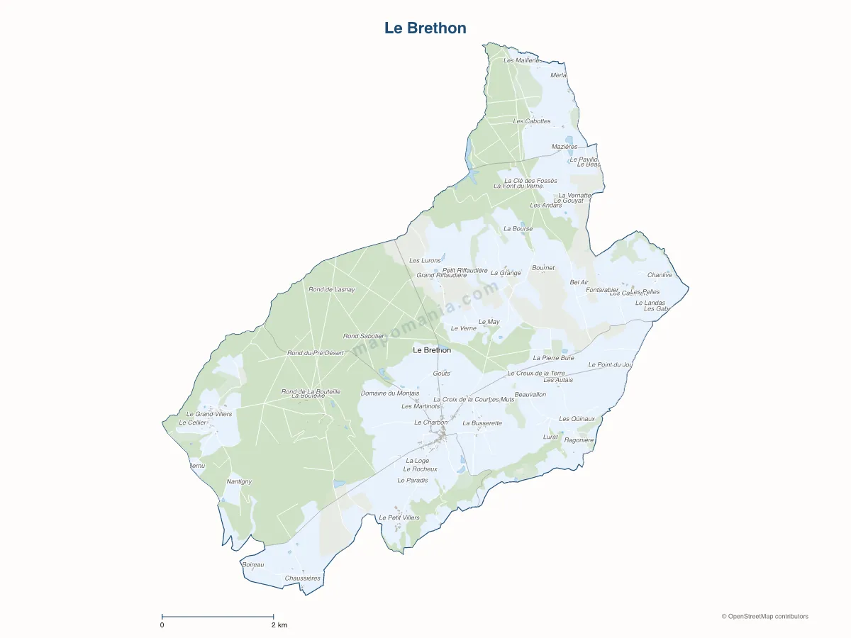 Carte de Le Brethon à personnaliser
